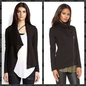 Helmut Lang Black Villous Asymmetric Knit Jacket